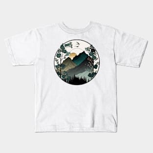 beautiful mountain view, vintage style Kids T-Shirt